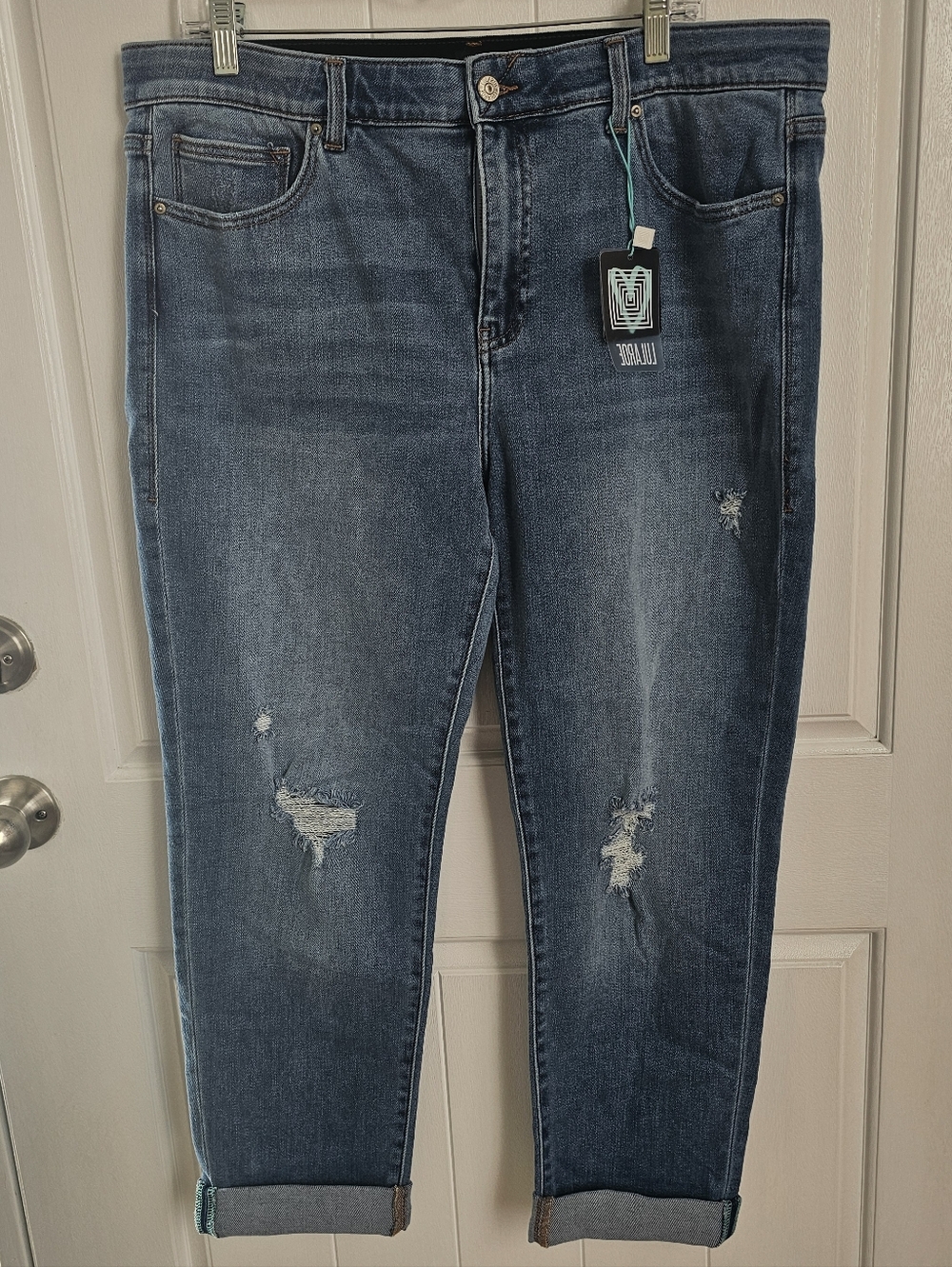 NWT LULAROE Womens Skinny Fit Lycra Cuffed Denim Blue Jeans